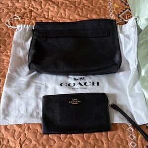 Coach Black Shoulder Bag and Wallet Set